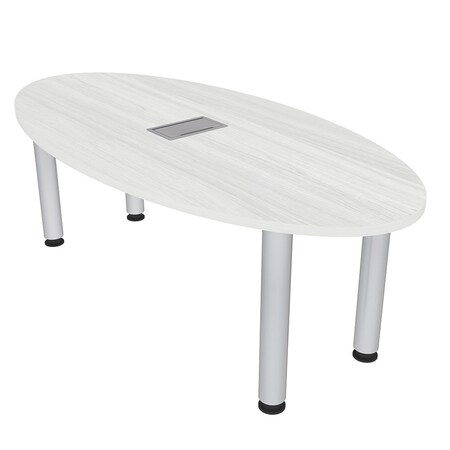 Skutchi Designs 33.5 in W, 59.5 in L, 29 in H, Engineered Wood Top, White H-OVL-3460-PT-WC-EL
